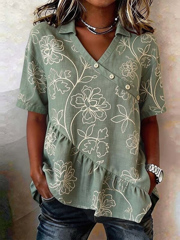 Loose Others Vintage Floral Shirt