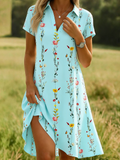 Elegant Shawl Collar Shirt Dress With No