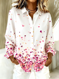 Shirt Collar Vintage Loose Gradient Pattern Shirt