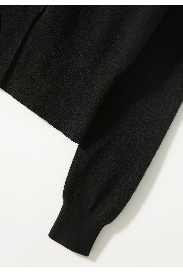 Crew Neck Simple Plain Regular Fit Cardigan