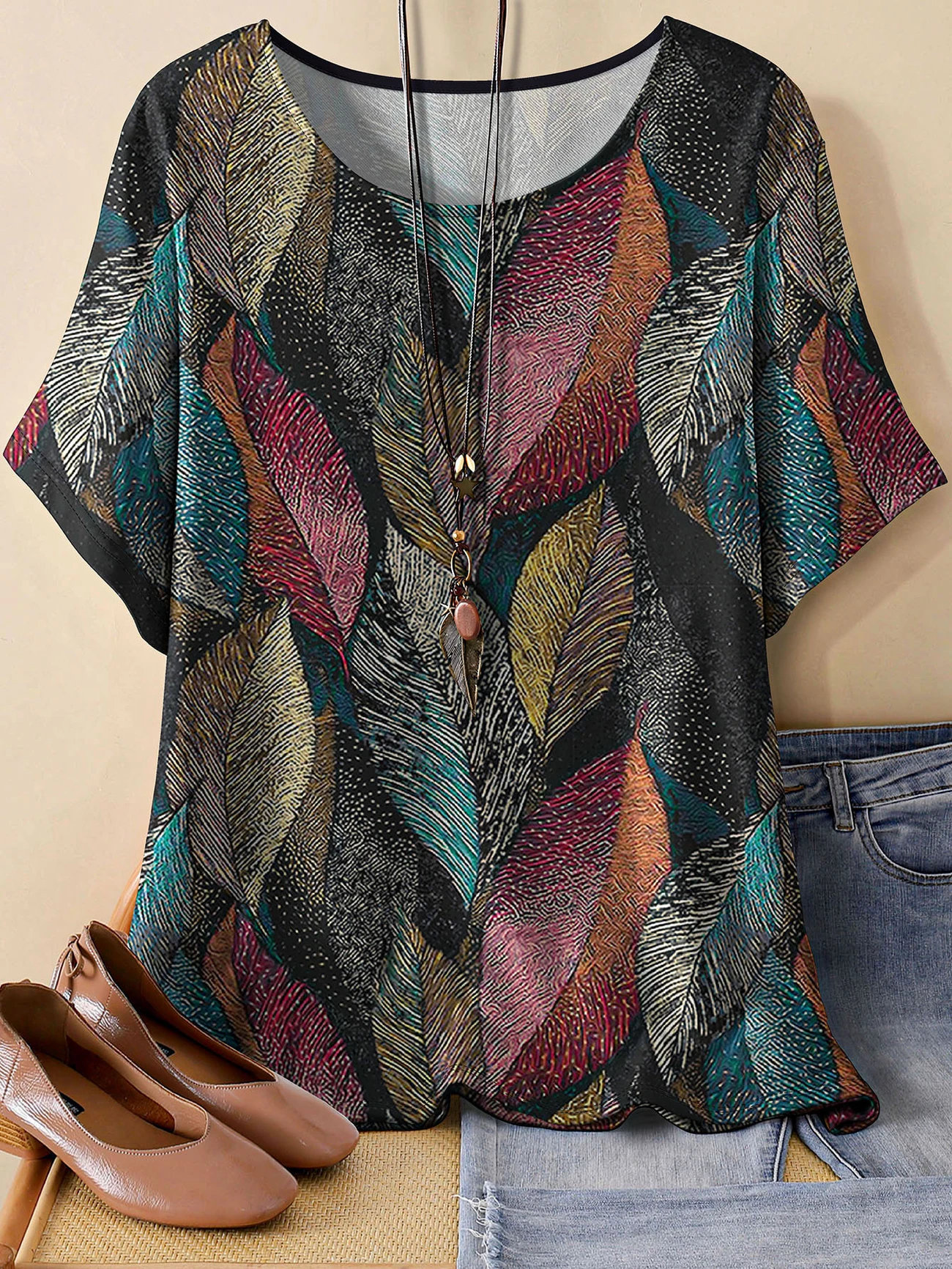 Loose Vintage Dolman Sleeve T-Shirt