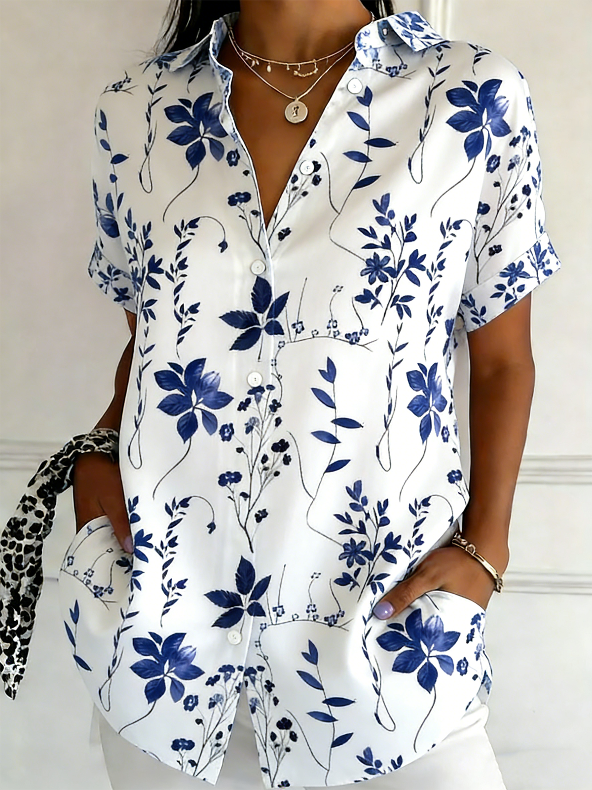 Shawl Collar Regular Fit Elegant Shirt