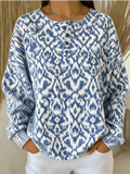 Loose Others Geometric Casual Sweatshirt