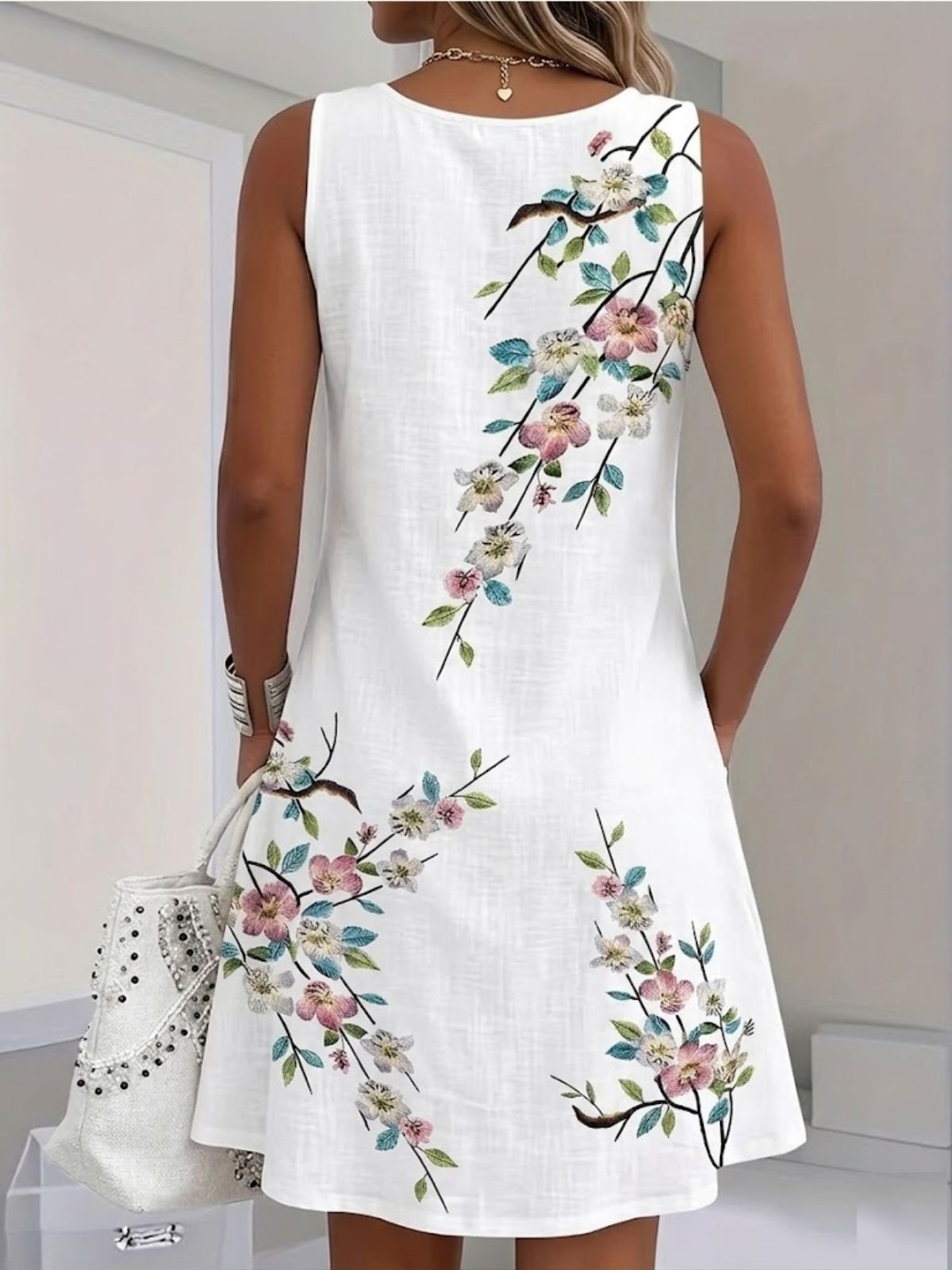 Casual Regular Fit Floral Dress With No
