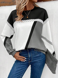 Abstract Casual Loose Crew Neck Sweatshirt