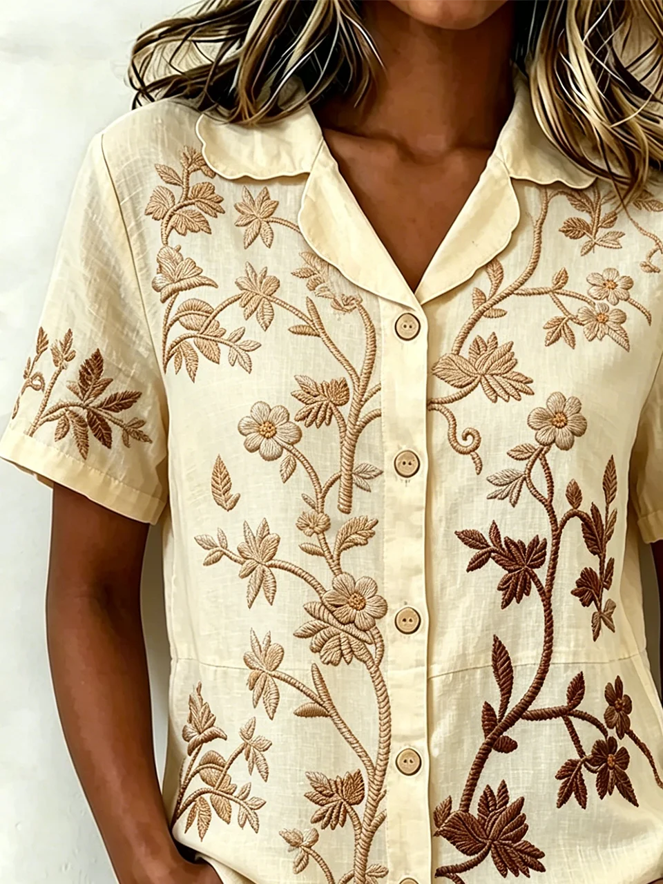 Floral Shawl Collar Vintage Shirt