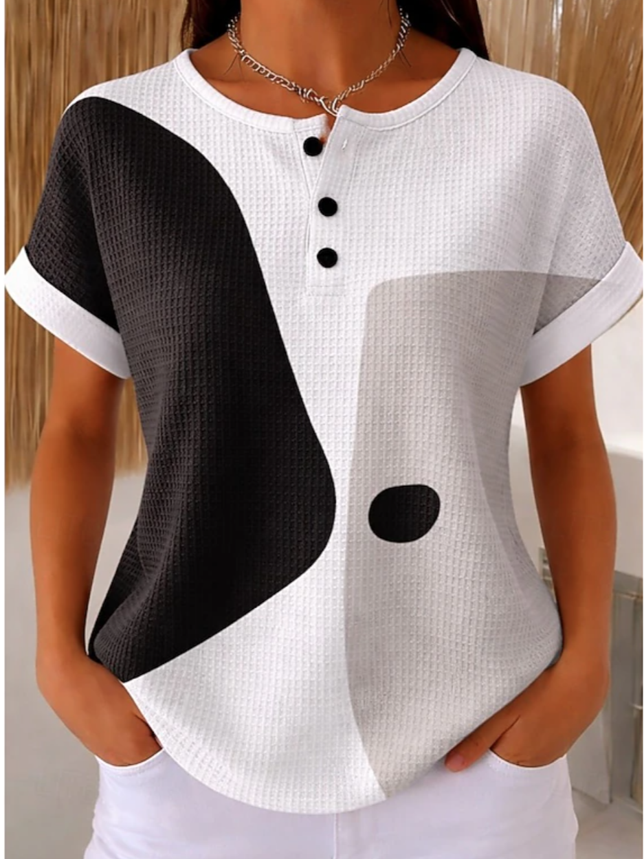 Vintage Abstract Graphic Loose Others T-Shirt