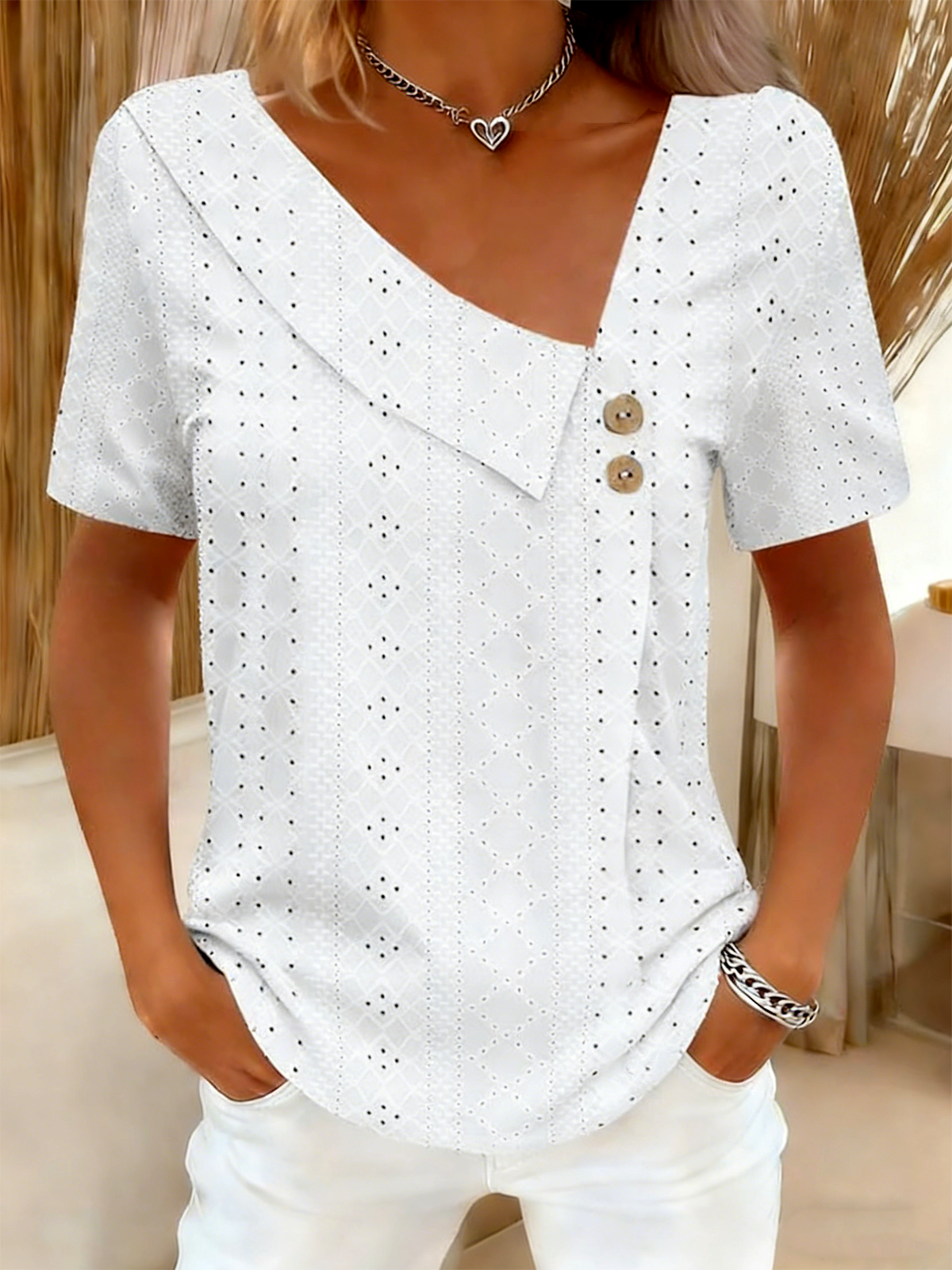 Plain Elegant Others Loose T-Shirt