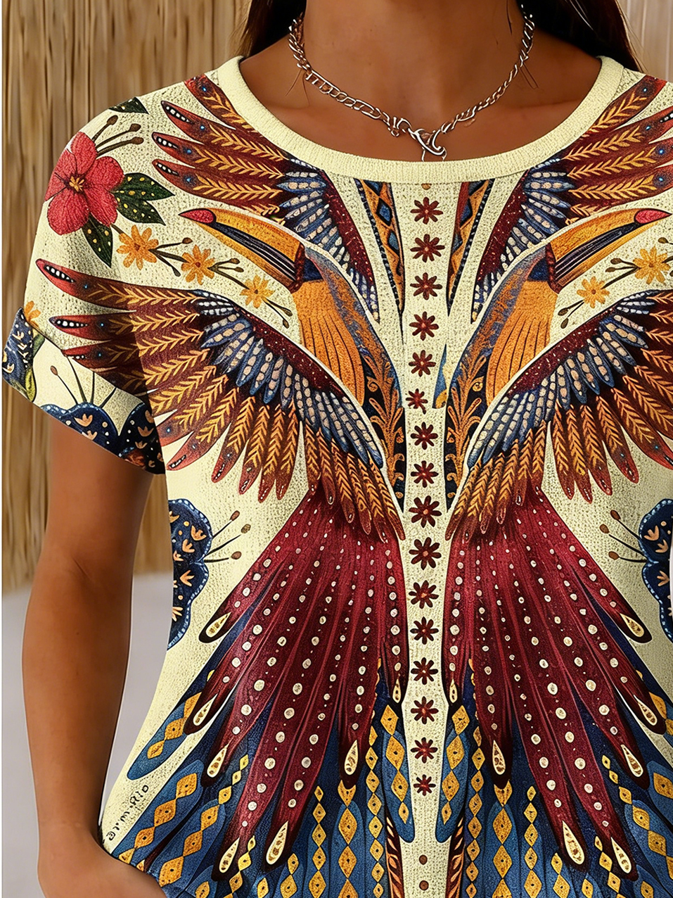 Others Ethnic Geometry Casual Loose T-Shirt