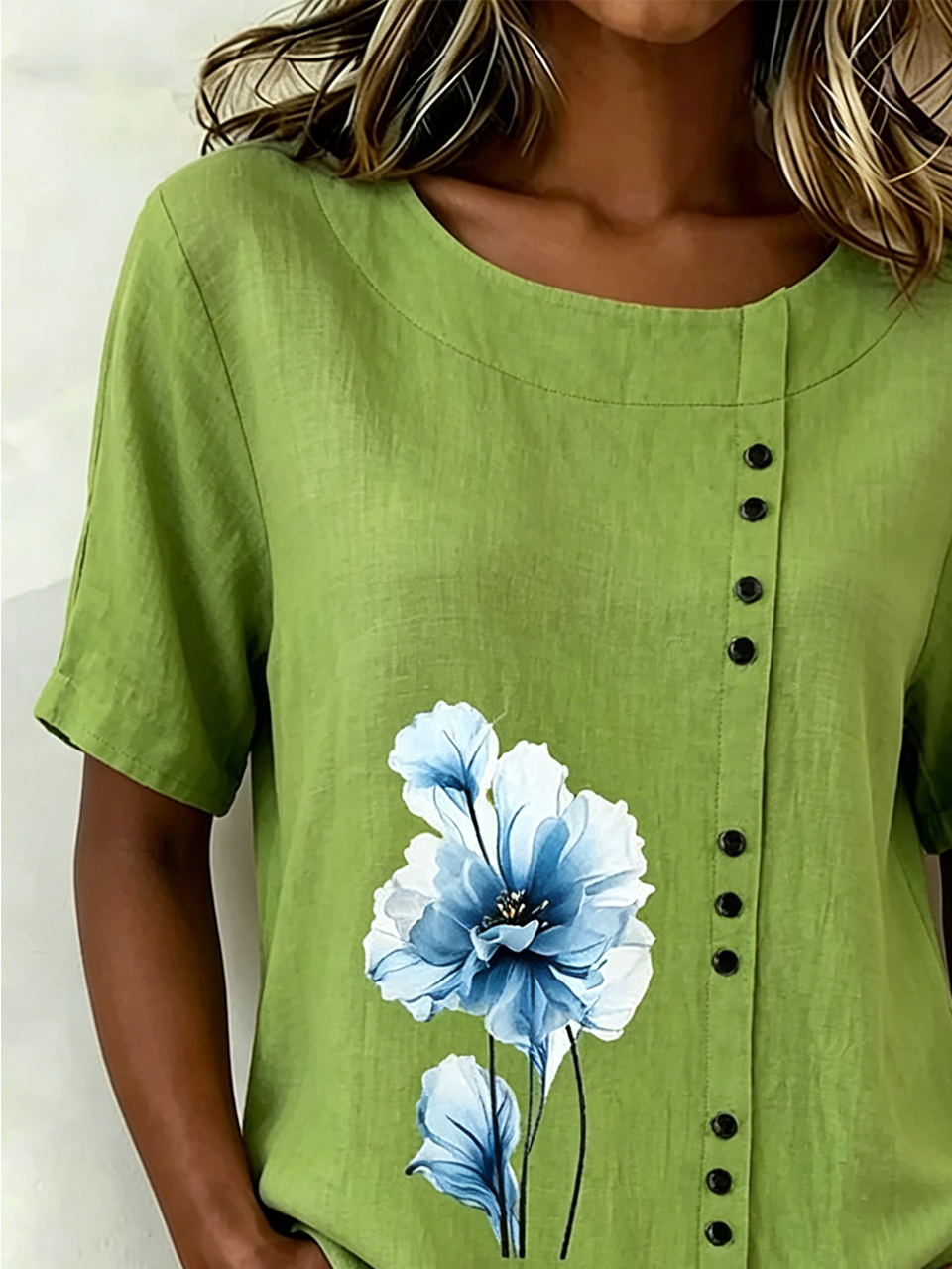 Loose Linen Blend Vintage Shirt