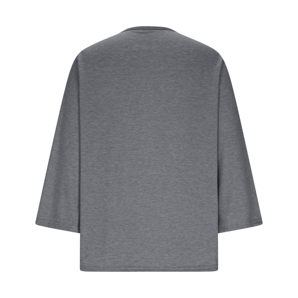 Loose Cotton-Blend Elegant Others T-Shirt