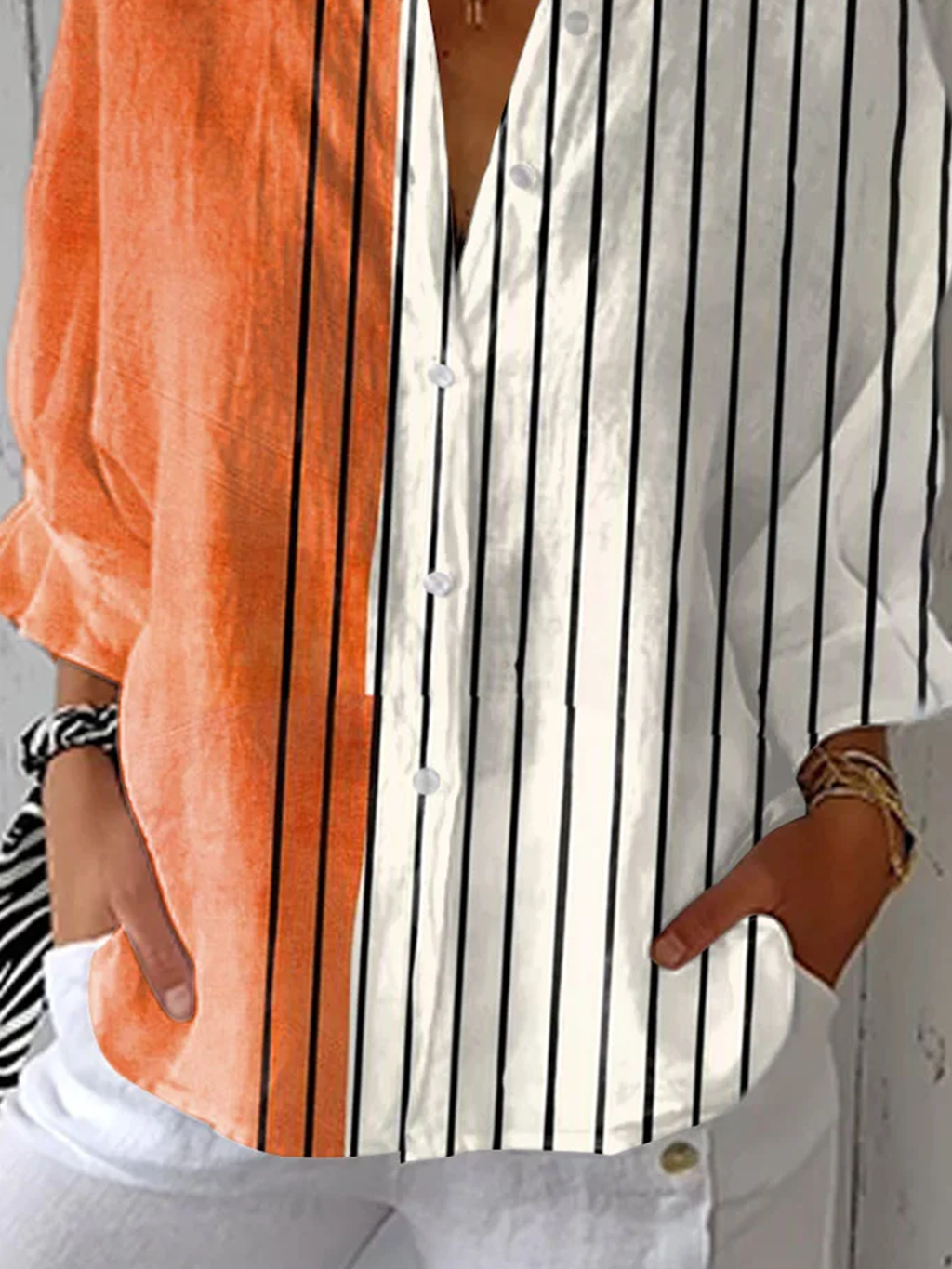 Casual Striped Cotton Shirt