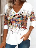 Gradient Pattern Cotton Casual Regular Fit T-Shirt