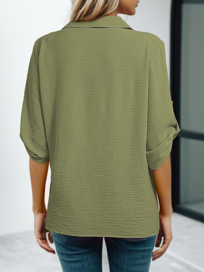 V Neck Simple Blouse