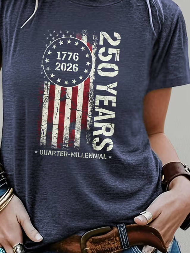 Women's Short Sleeve T-shirt Summer Deep Gray Text Letters Printing Jersey Crew Neck Daily Going Out Casual Top