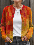 Floral Knitted Vintage Loose Cardigan