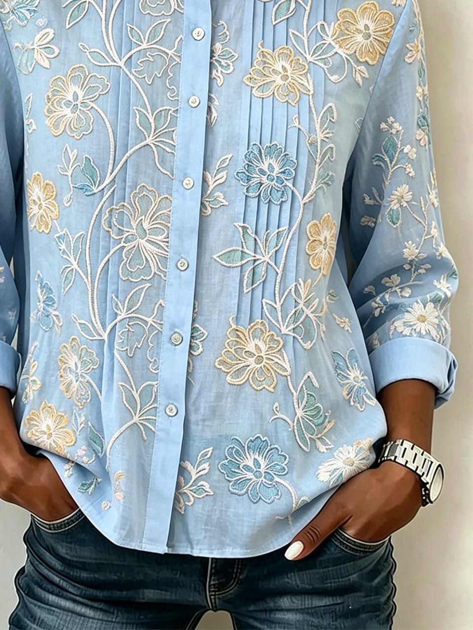 Ruched Elegant Others Linen Blend Shirt