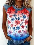 Crew Neck Loose Vintage Tank Top