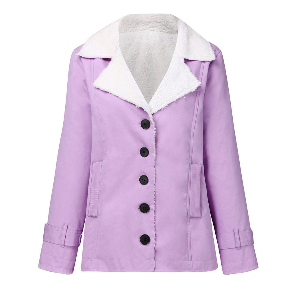 Plain Casual Loose Shawl Collar Padded Jacket