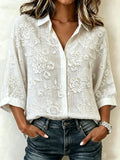 3D Printing Loose Elegant Abstract Floral Casual Shirt