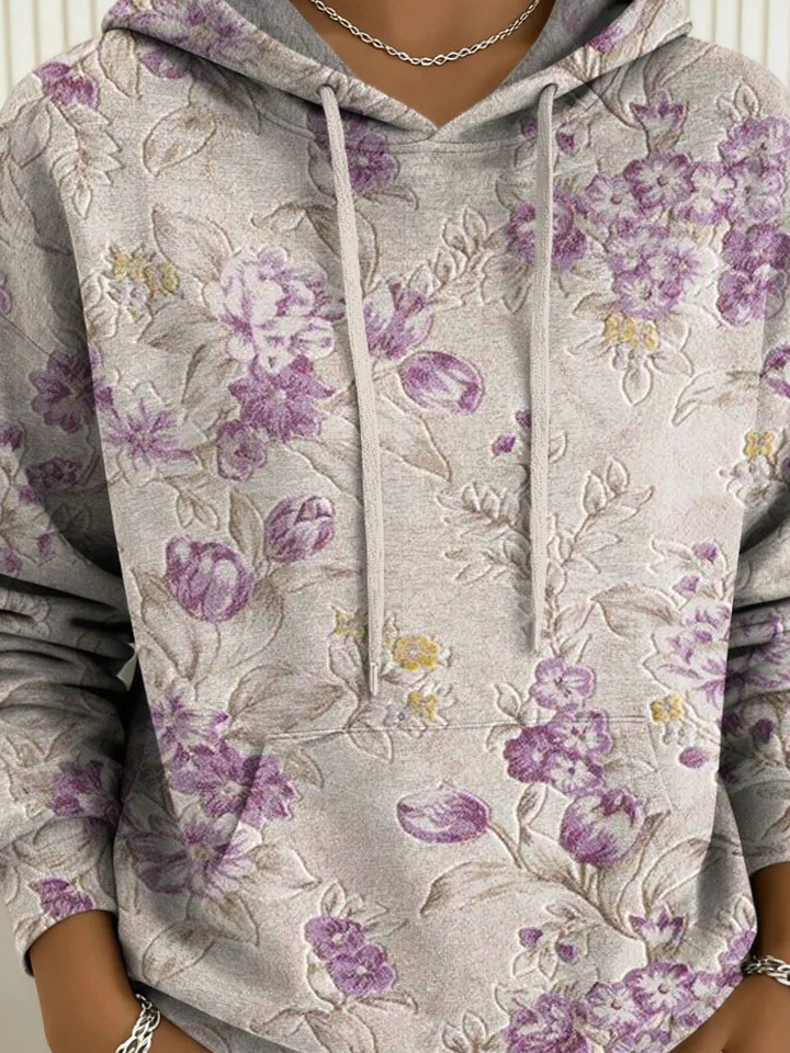 Women's Printed Casual Pocket Hooded Sweatshirt