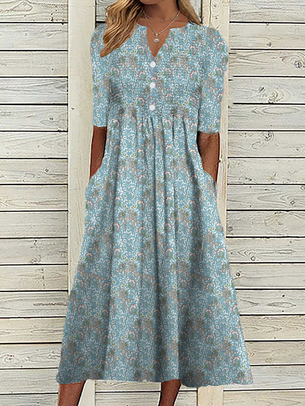 Casual Loose Floral Vacation Dress