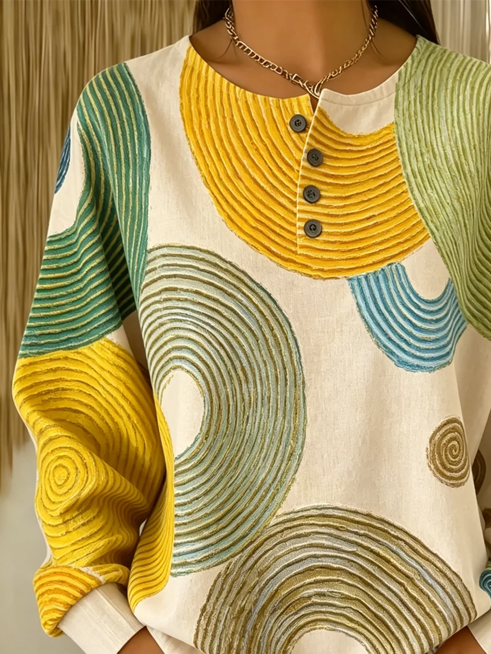 Casual Geometric Others Loose Sweatshirt