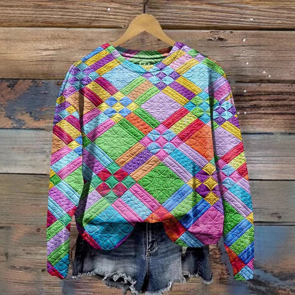 Women Geometric Casual Spring/Fall Polyester Daily Loose Sweatshirts