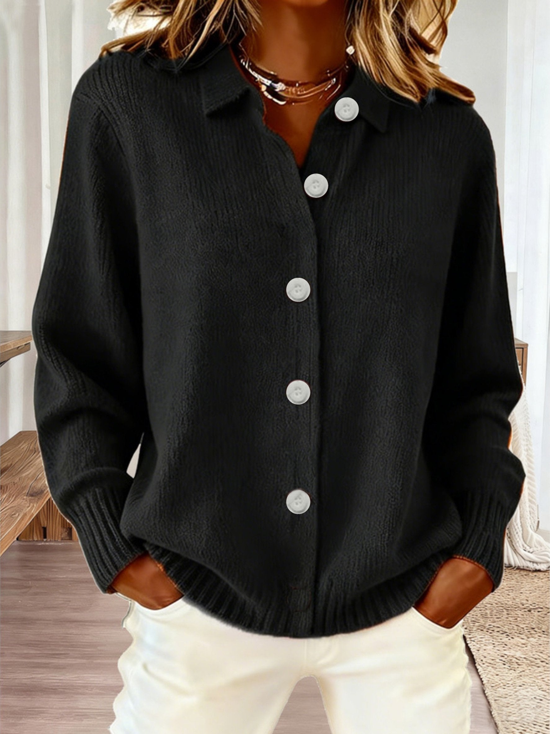 Plain Casual Loose Fit Cardigan