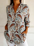 Loose Casual Shirt Collar Cashew Flowers Shirt