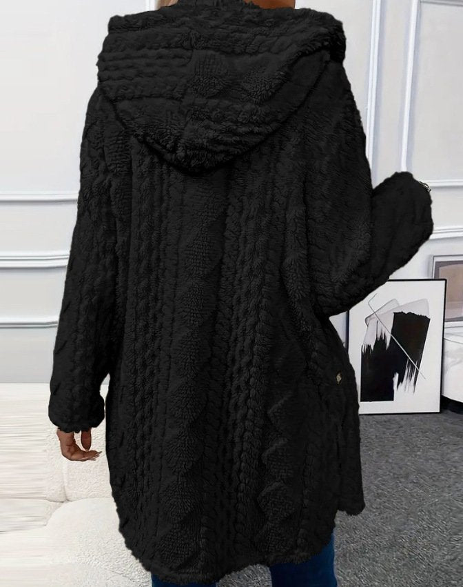 Casual Plain Fluff/Granular Fleece Fabric Teddy Jacket