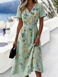 Elegant Floral Regular Fit Dress With No