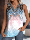 Cotton V Neck Casual Loose Tank Top
