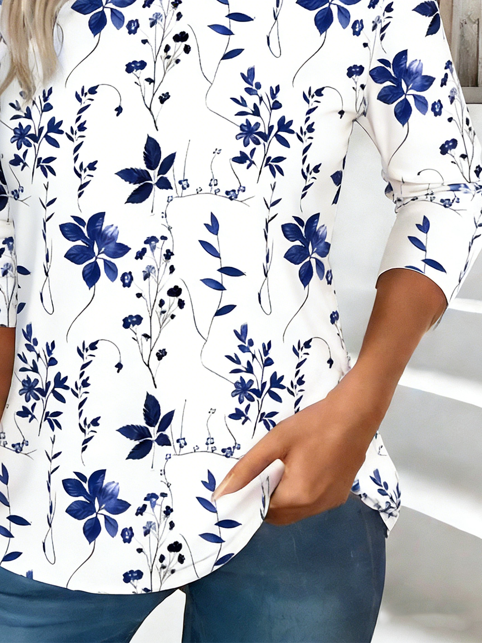 Floral Vintage Crew Neck Loose T-Shirt