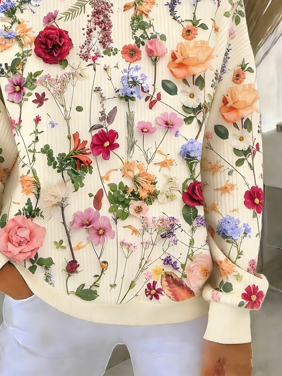 Casual Crew Neck Loose Sweatshirt