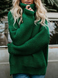 Loose Lady Romance Split Joint Plain Sweater