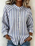 Linen Blend Balloon Sleeve Loose Others Casual Shirt