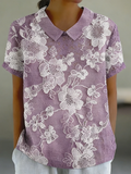 Shawl Collar Linen Blend Elegant Loose Shirt