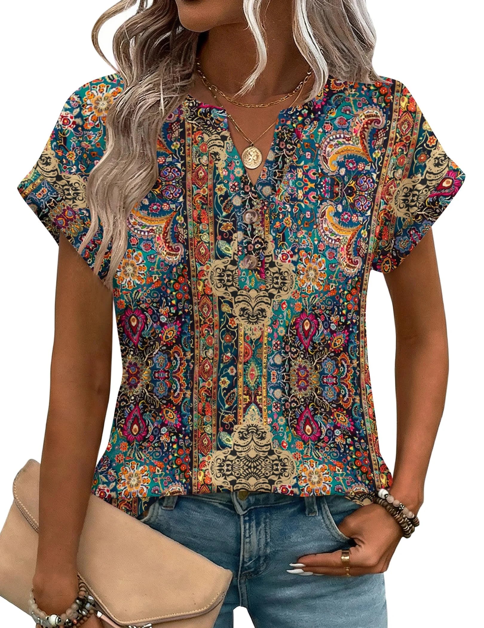 Elegant V Neck Loose T-Shirt