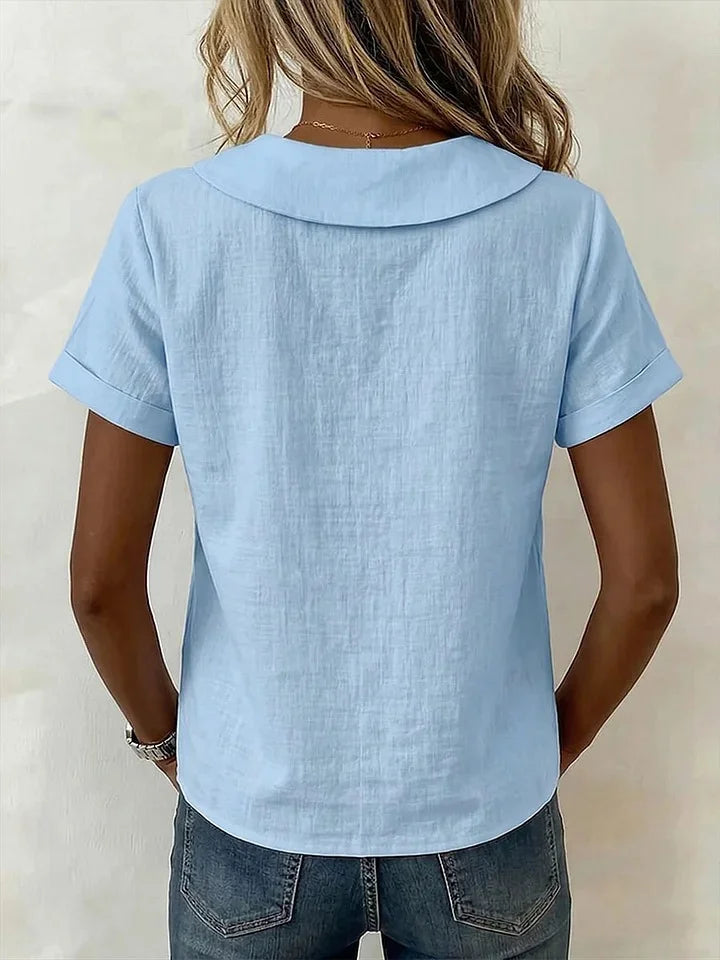 Shawl Collar Loose Plain Elegant Shirt