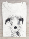 Fun Furry Puppy Art Cotton T-Shirt