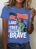 4th Of July Png Land Of The Free Because Of The Brave Cotton T-Shirt