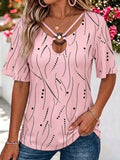 Crew Neck Simple Polka Dots T-Shirt