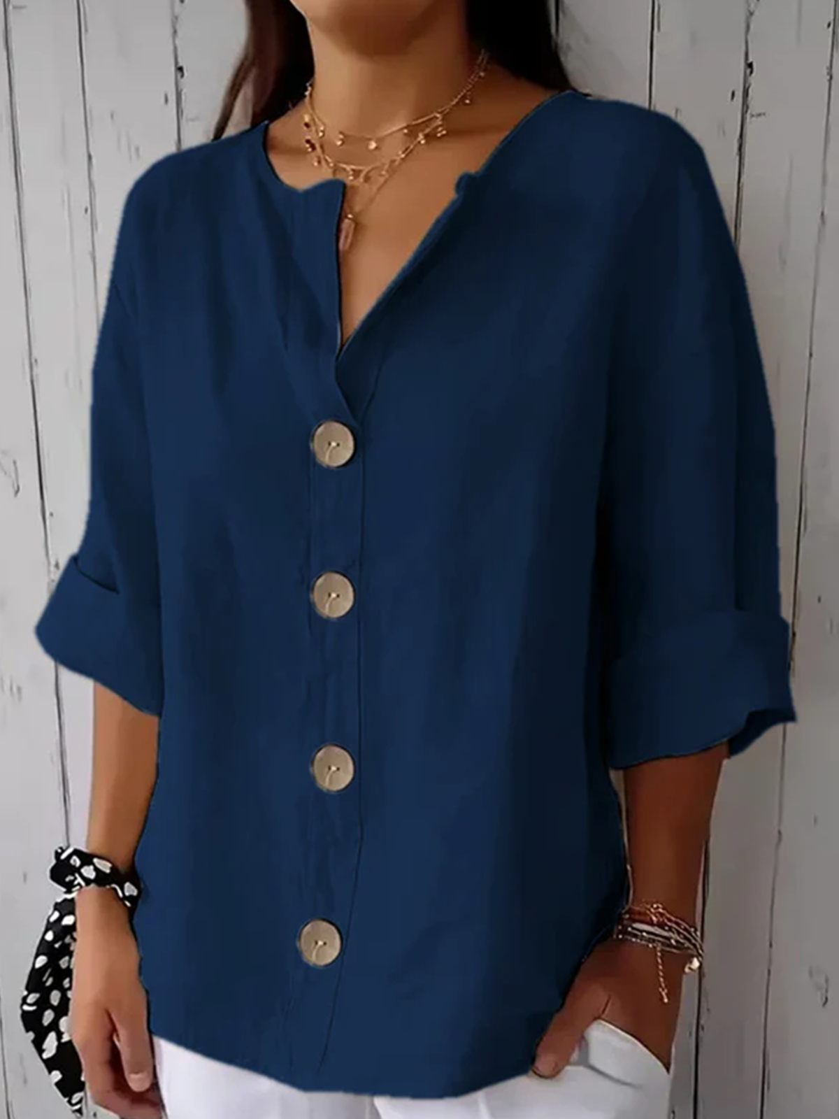 Elegant Shawl Collar Blouse