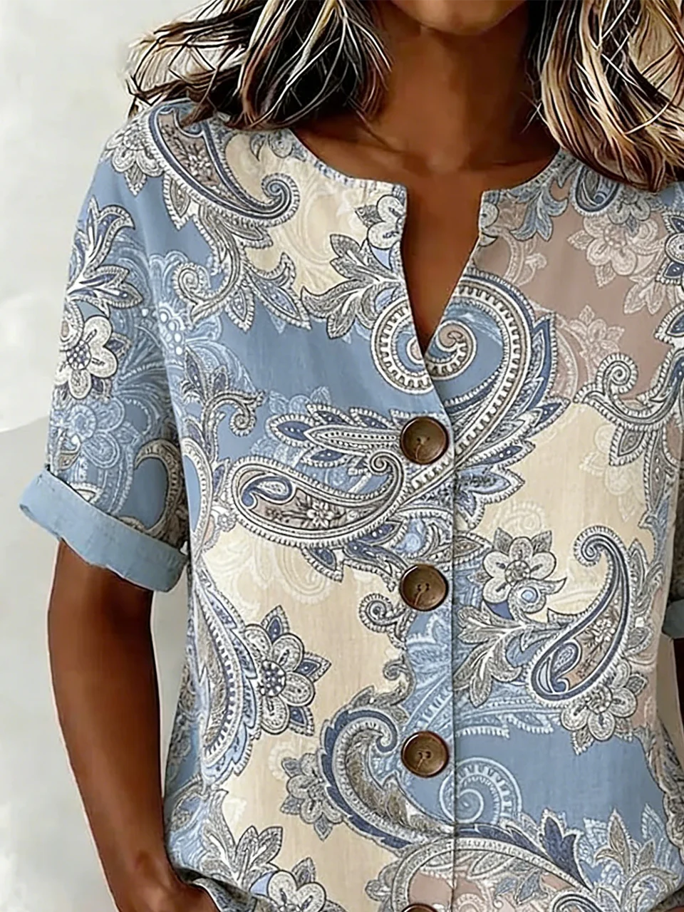 Stand Collar Casual Loose Linen Blend Shirt