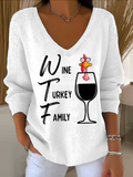Casual Cotton Text Letters Sweater
