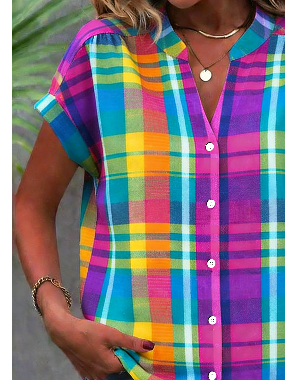 Others Loose Geometric Elegant Shirt