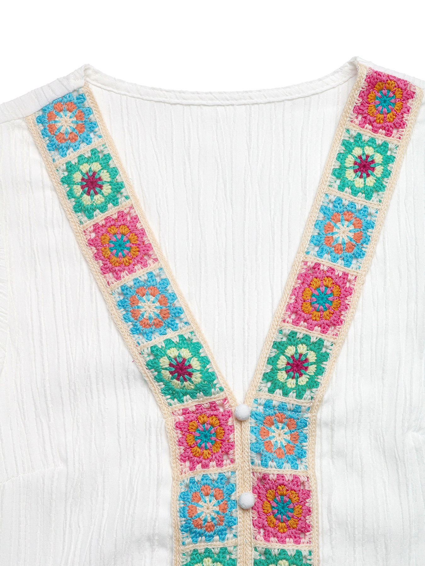 Women's Summer V Neck Texture Fabric Ethnic Style Ribbon Ruffle Sleeve Vacayion Casual Boho Top