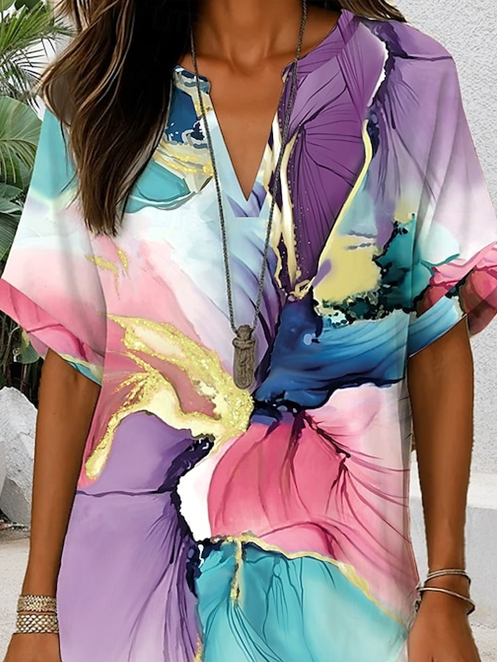 Abstract Graphic Elegant Blouse