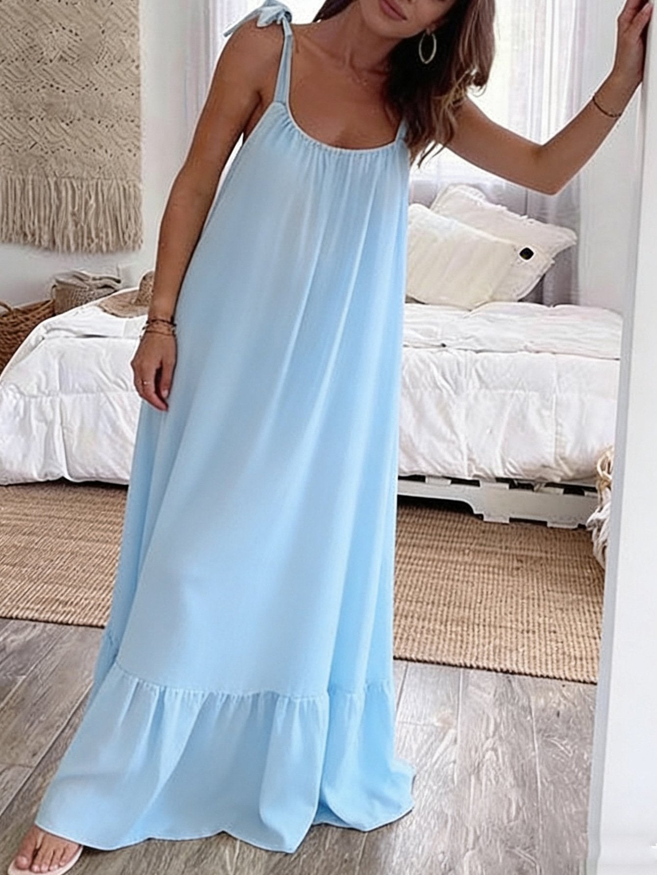 Loose Others Vintage Plain Dress With No